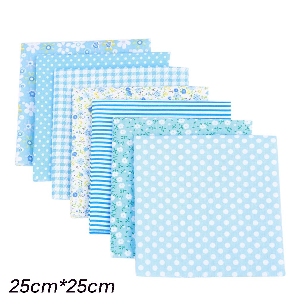 

7шт. Ткань, набор, квадраты, лоскутное шитье, лоскутное шитье своими руками BU синий