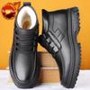 Black Male Winter Shoes Ankle Lace Up Men's Snow Boots Booties Fashion Casual Footwear Work Thick Plush New In Waterproof Fur