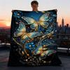 1pc Butterfly FlowersOutdoor Blanket, Soft And Comfortable Blanket, Casual Warm Outdoor Blanket, Good Birthday Gift Yy260328089