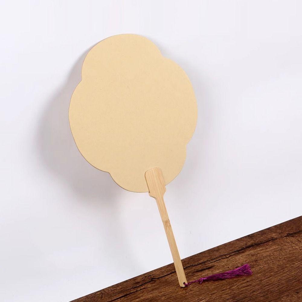 5Pcs Double-side Paper Hand Fans Portable DIY Painting Blank Paper Fan Ornaments Thick Xuan Paper Hand Painting Graffiti Fans