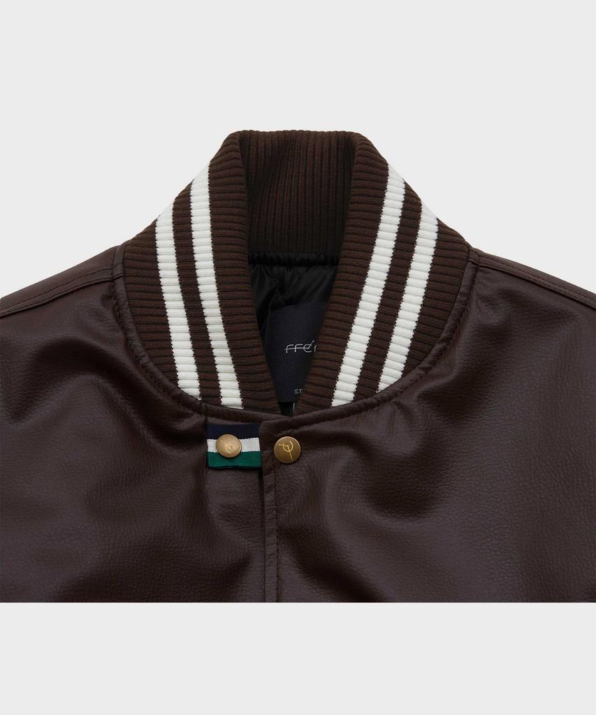 Ffeff Studio Leather Varsity Jacket (Brown)