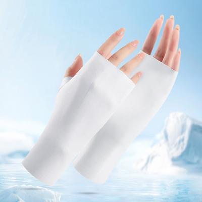Yousheng 1 Pair Nail Art Gloves Breathable Anti-slip Palm Chinlon Anti-UV Ray Protection LED Lamp Manicure Gloves for Nails Salon