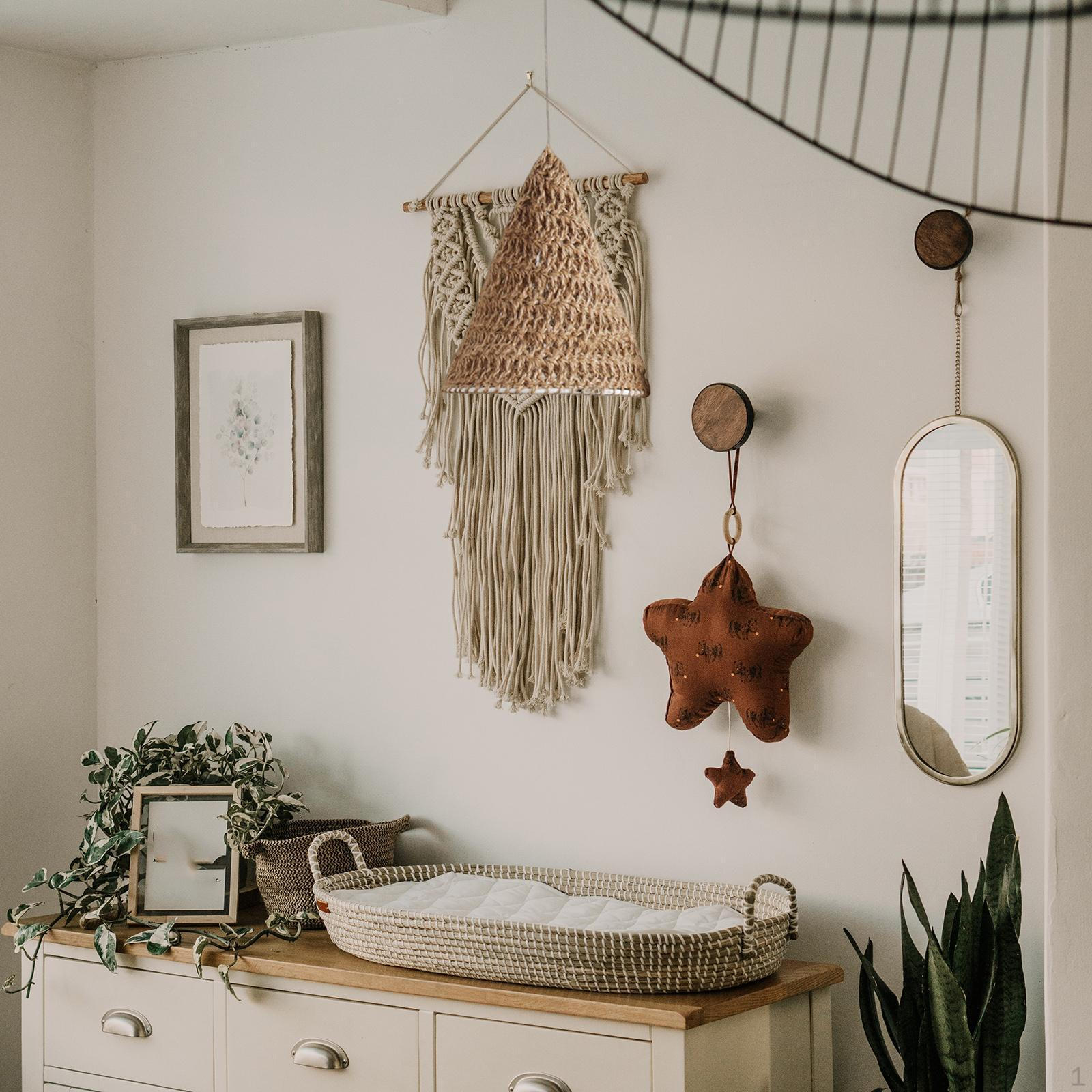 

Плетеный абажур в богемном стиле, ручная работа, подарок, абажур для светильника S