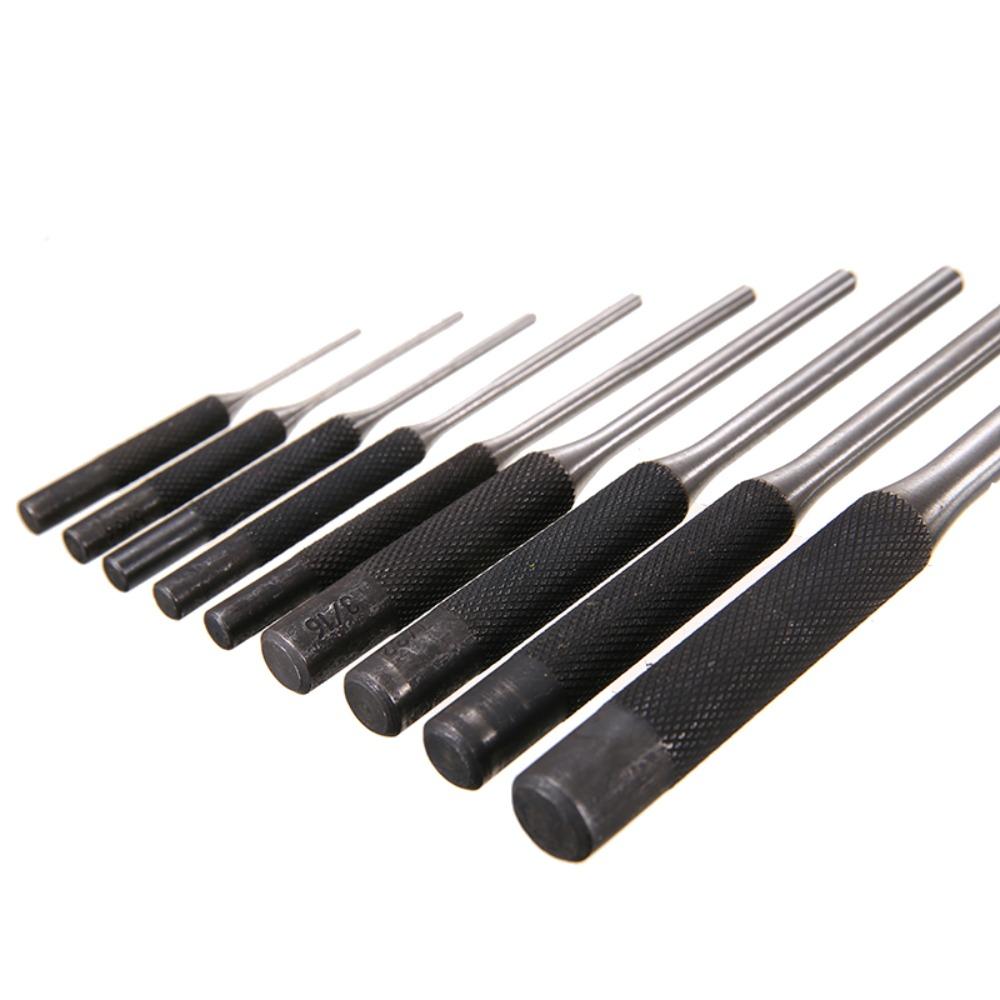 Craft 9pcs/Set Round Head Heavy Duty Multi Size Punch Locator Pin Punch Roll Pins Punch Gouge Tools