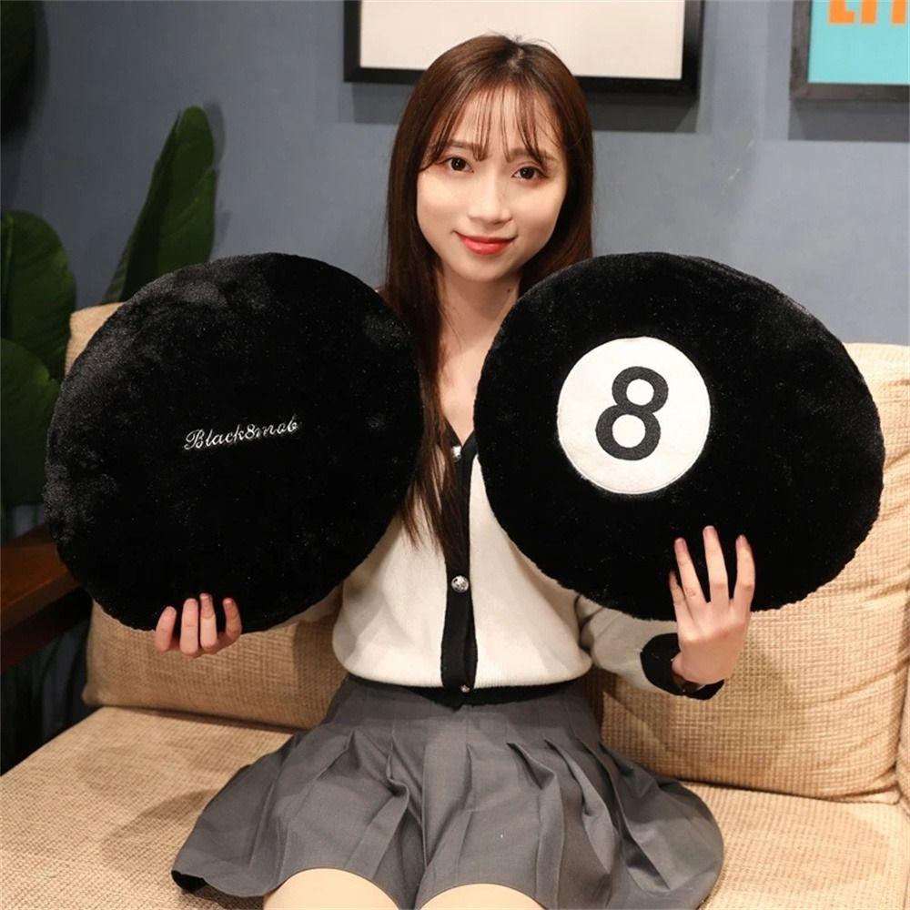 Toy 8 Ball Plushies 8 Ball Plush Pillow Billiards 8 Ball Plush Toy Simulation Billiards Plush Toys