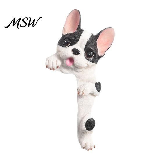 Frenchie Wall Art Decal 3D French Bulldog Resin Light Switch Cover, Cute Cartoon Dog Socket Creative Ornament Decor, Self-Adhesive Animal Plate