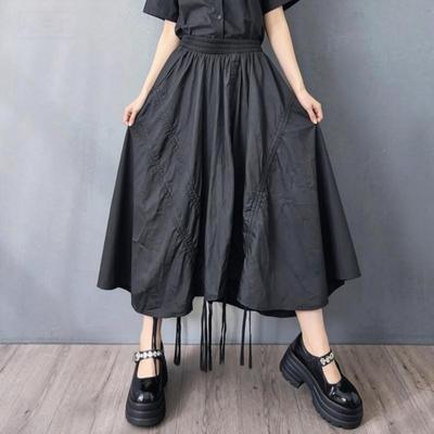 Plus größe Hohe taille vintage Sommer beiläufige lose lange für frau röcke frauen rock
