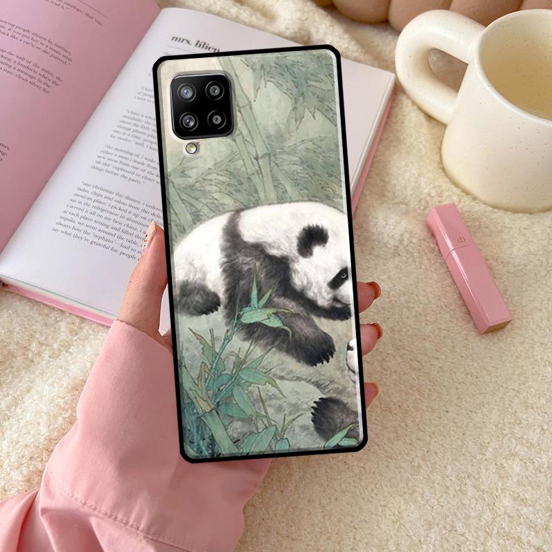 Chinese Bear Panda For Samsung Galaxy A55 A35 A15 A32 A12 A22 A52 A54 A34 A14 A56 A36 A26 A16 A13 A53 A06 Case