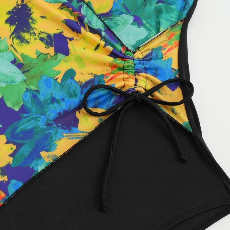 Large Size One-piece Swimsuit Women's Printed Tight Sexy