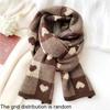 Korean Style Plaid Heart Scarf Thickened Winter Cashmere Shawl Elegant Y2K Checkered Scarf  Unisex