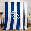Owl On Blue Stripes Blanket Print Blanket Soft and Cozy Perfect for the Living Room Bed Sofa or a Nap,gift