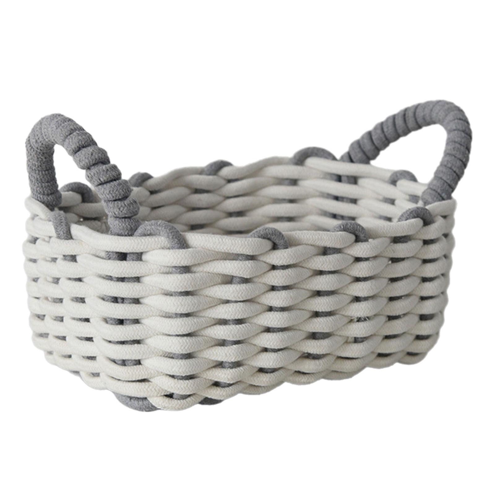 

Practical Cotton Rope Storage Baskets Desk Storage Case Portable Organizers for Modern Living Space Saving Home Use S