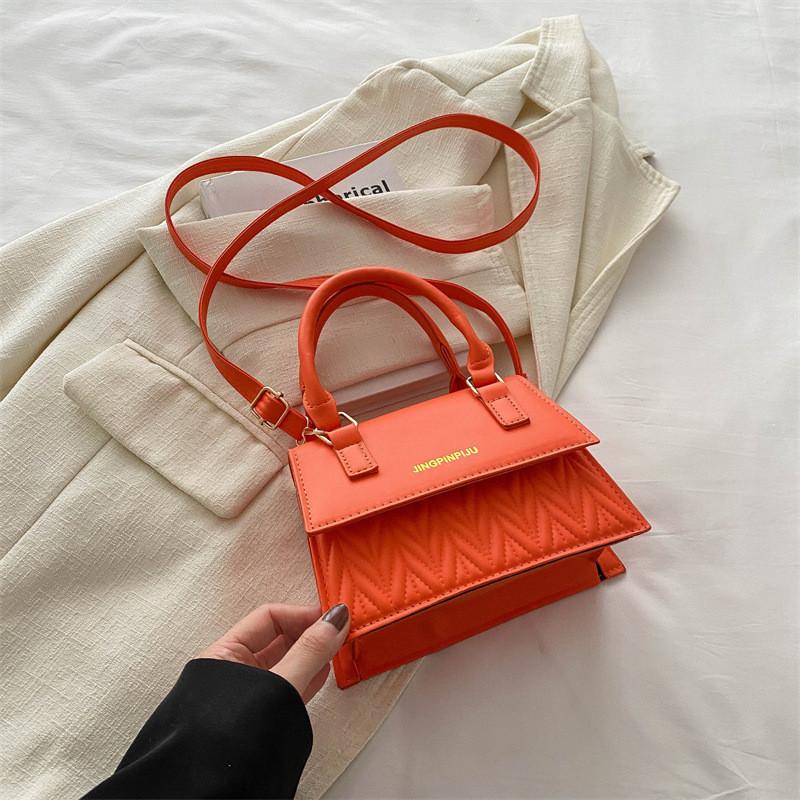 Stylish 2024 Spring Korean Vintage Casual Handbag In Black Khaki Orange Green And Pink Colors