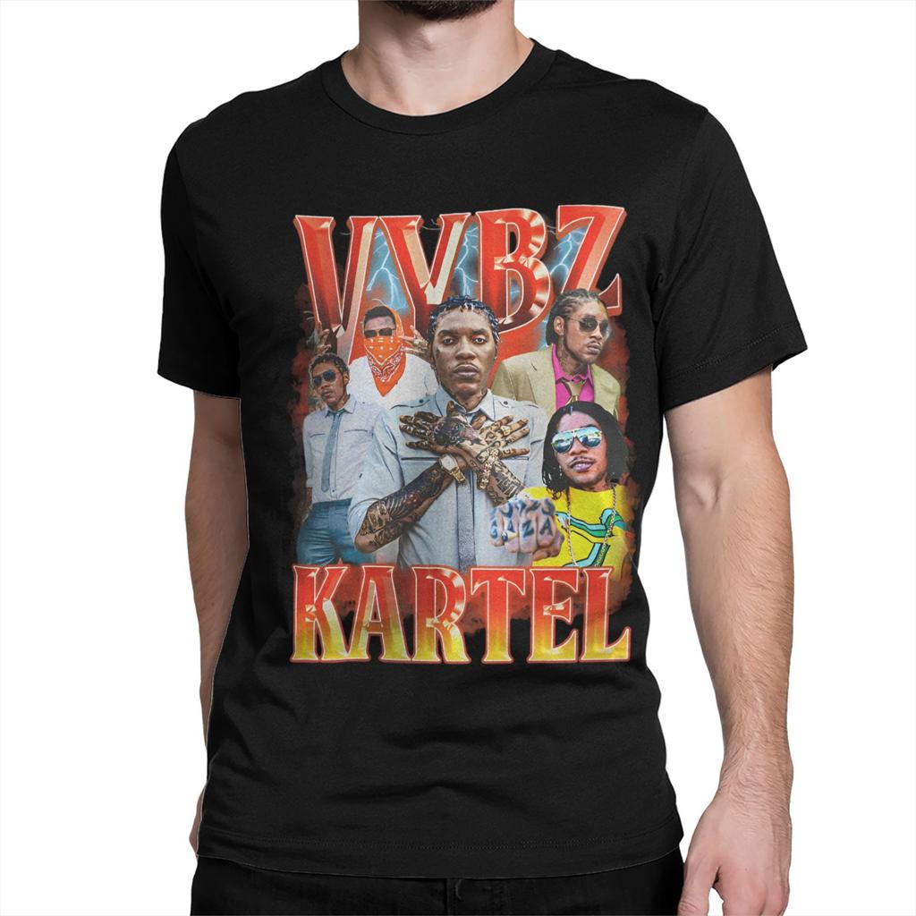 Rapper Vybz Kartel T-Shirt Summer  100 Cotton T-Shirts For Man Novelty Printed Tshirt Short-Sleeved Funny Top Tees