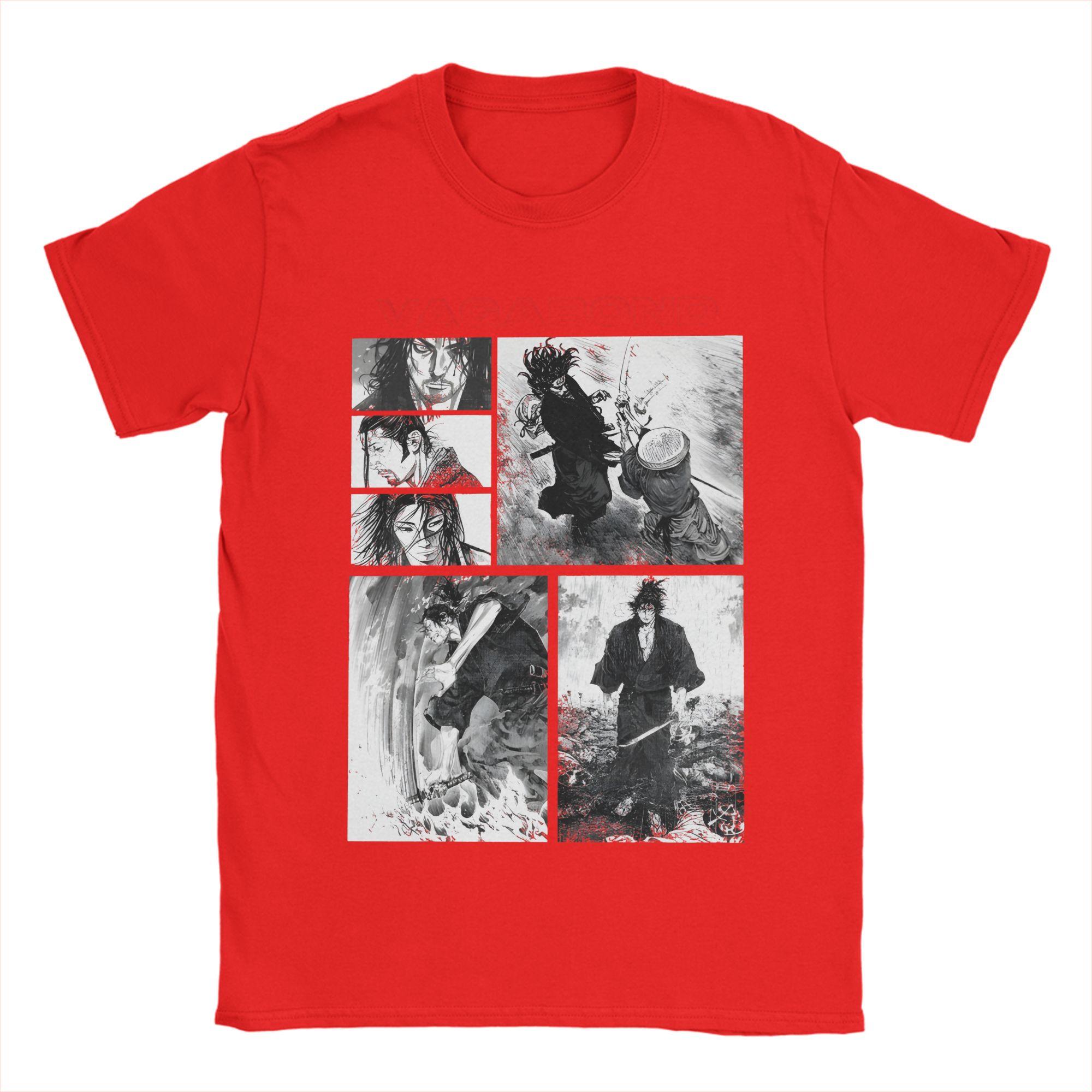 Mens TShirts Musashi Vagabond Manga Samurai Funny Pure Cotton Tee Shirt Short Sleeve T Shirt Round Neck Clothing Summer S