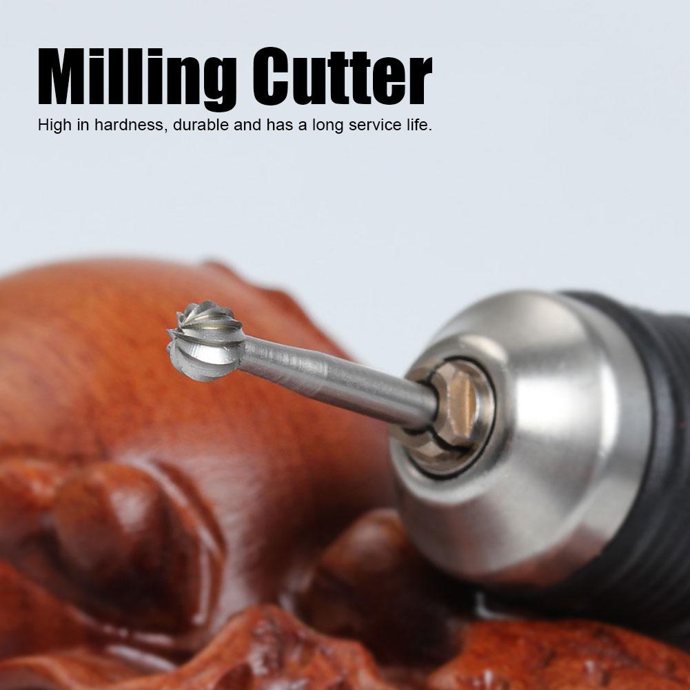 6Pcs/Set 2.35mm Handle Tungsten Steel Milling Cutter Carving Knife Engraving ToolL Size