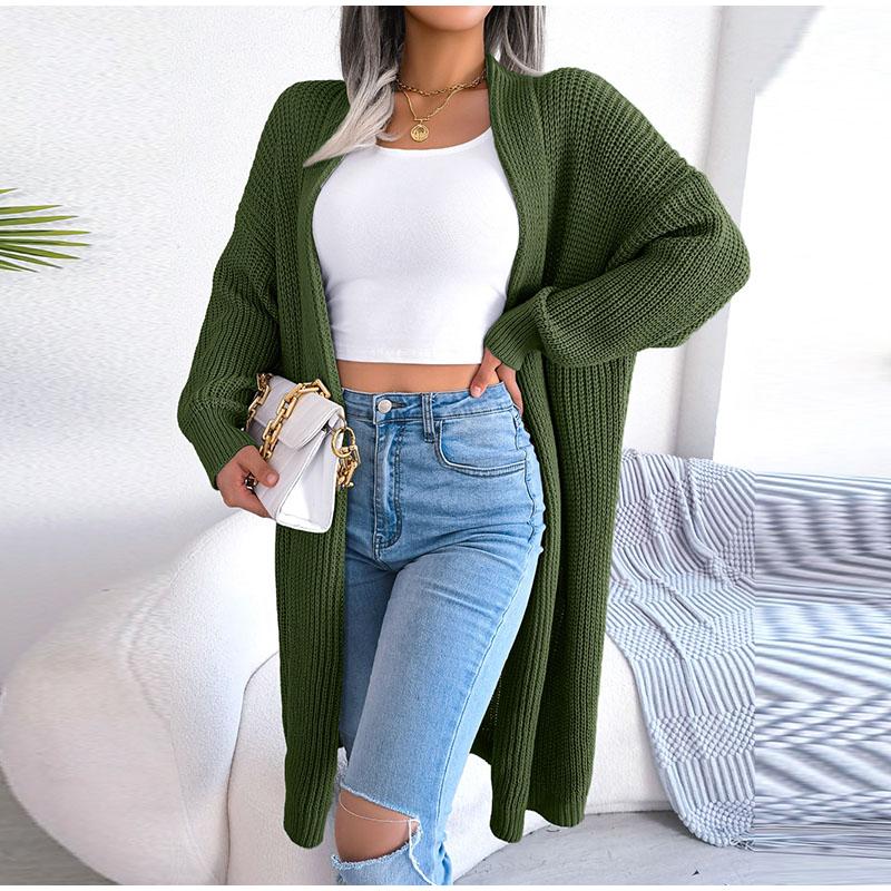 Весна Осень Женский Повседневный Универсальный Длинный Кардиган С Лацканами Женский — фото 6