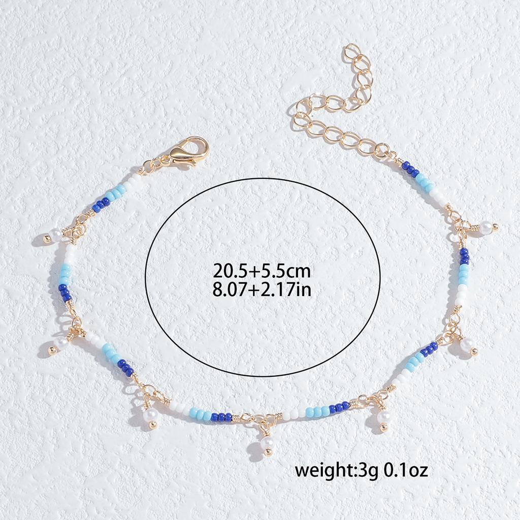 1PC Women's Fashionable and Fresh Blue Ankle Chain Jewelry Suitable for Dates, Parties, Holidays, Gifts-6079