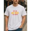 European Size Men'S Short-Sleeved Round-Neck T-Shirt | Letter Slogan Print, Suitable for Outdoor Sports and Weekend Casual Wear, Medium Stretch Fabric