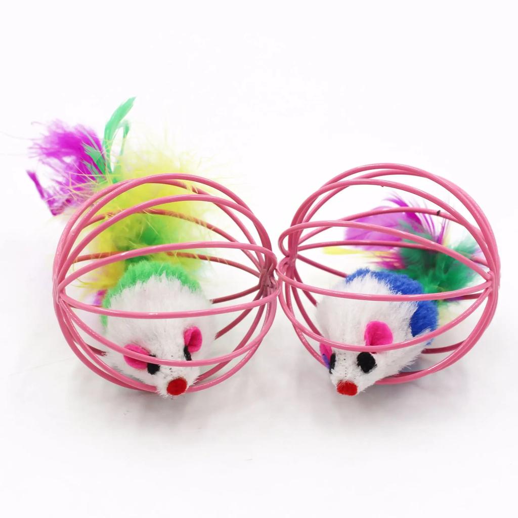 5/10/15pcs Cat Toy Soft Fleece Mouse Cat Toys Funny Playing Toys For Cats With Colorful Feather Plush Mini Mouse Toys Pet Supply