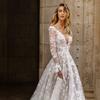 Spring and Summer New Europe and America, Wedding Dress Sexy Lace Long Sleeve Dress Evening Dress