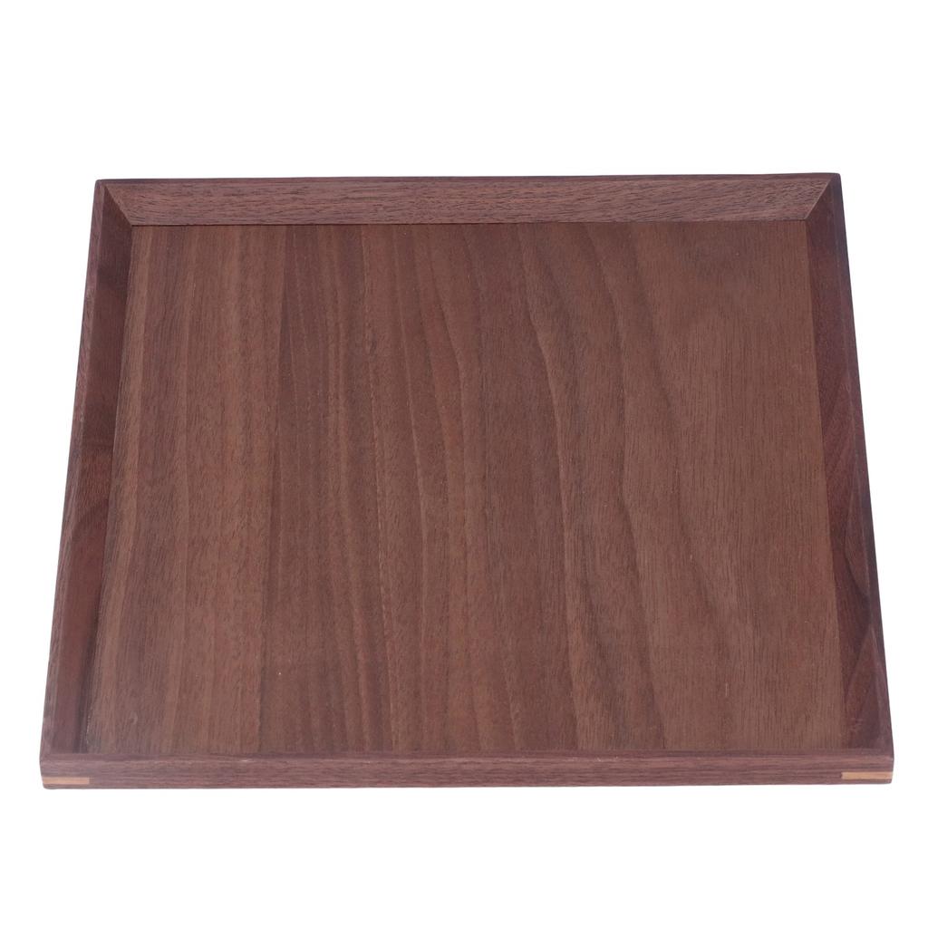 Wooden Tray Quadrate Shape Black Walnut Retro Chinese Decorative Serving Tray for Tableware