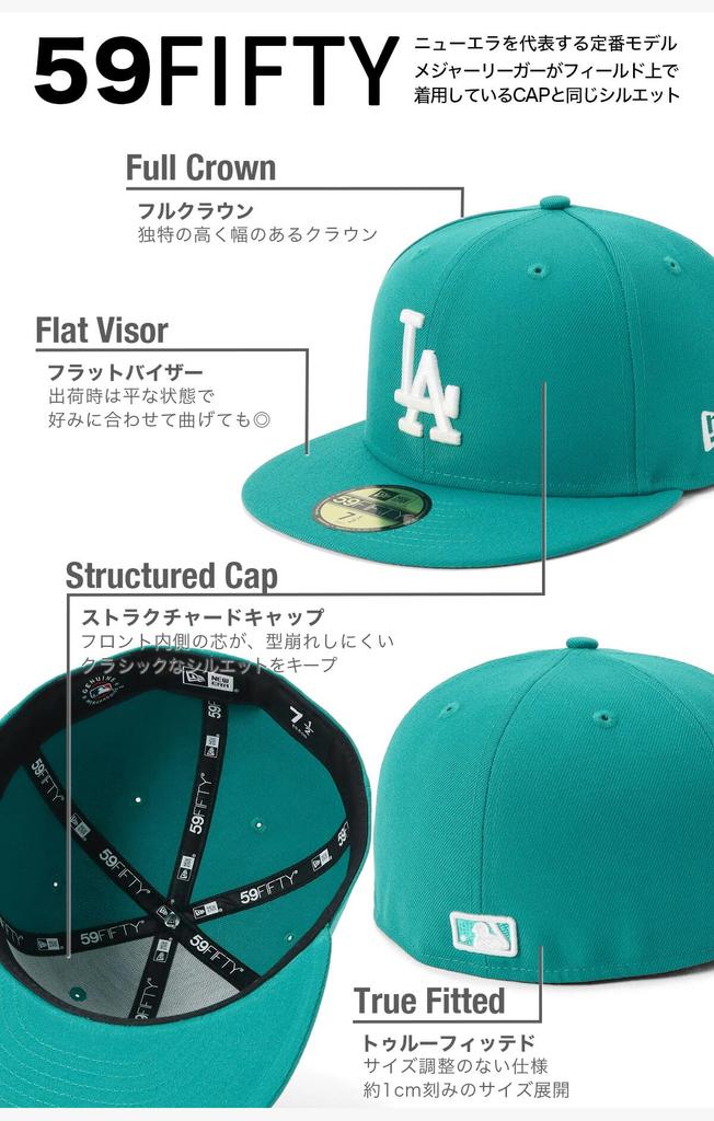 NEW ERA Cap MLB Los Angeles Dodgers Aqua 59Fifty 7 1/2