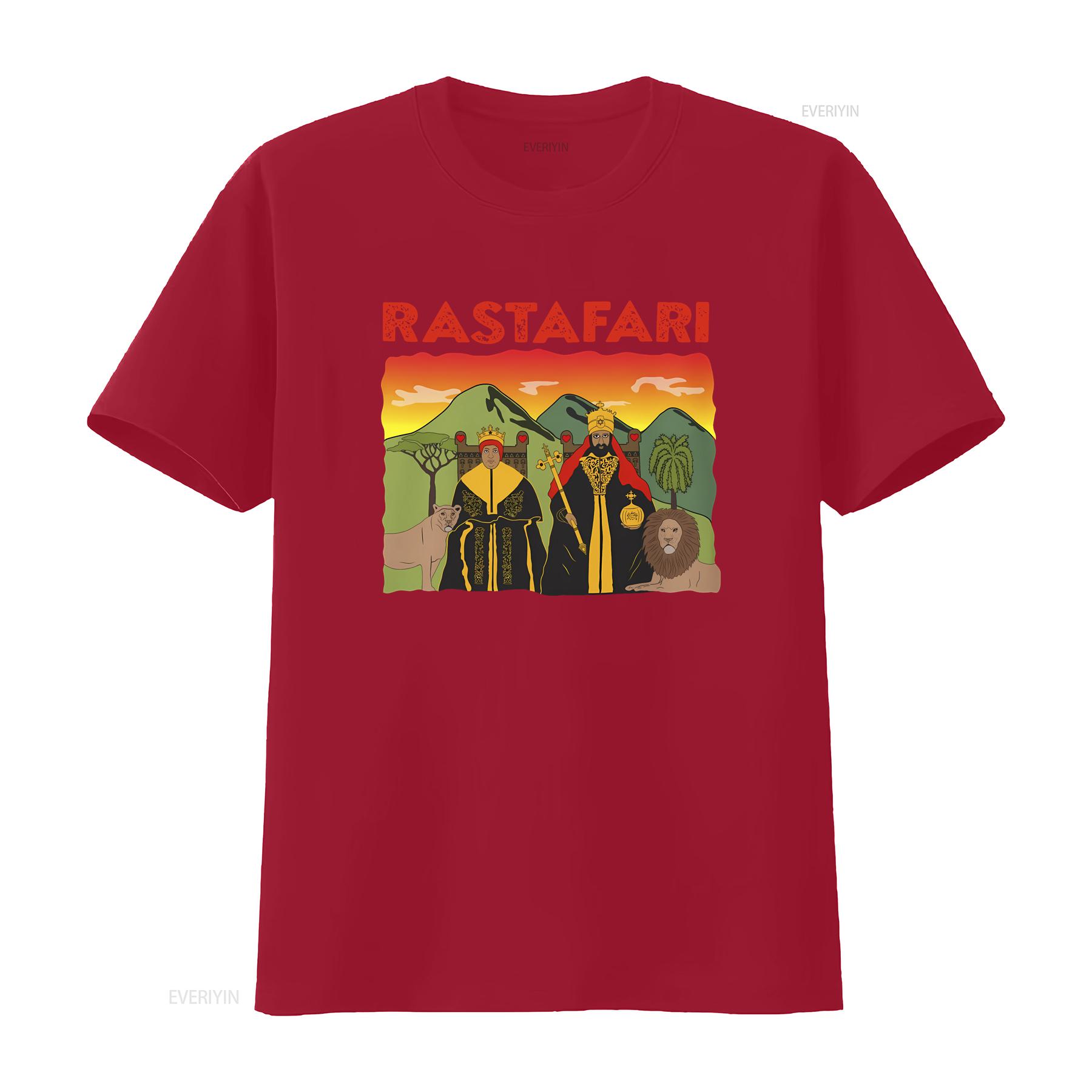 

Rastafari T shirt Rasta His imperial Majesty Emperor Haile Selassie I Empress Menen coronation king of kings lion Judah S