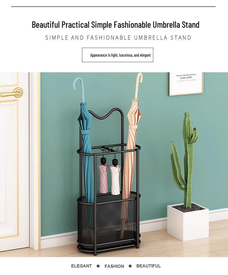 Creative Wrought Iron Umbrella Stand for Home, Hotel, or Lobby Entrance