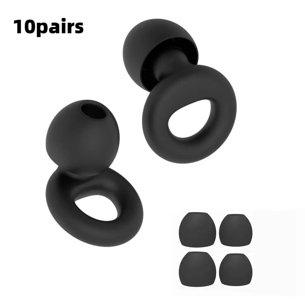 1-10 Sets Soft Silicone Earplugs Reusable Ear Plugs For Sleeping Swimming Waterproof Noise Reduction Work Study Travel Daily Use
