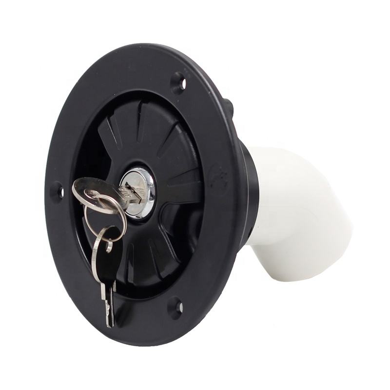 

RV Water Tank Fill Cap RV Accessories Caravan Round Gravity Water Inlet with Lock for RV Boat Camper Trailer Exterior Hatch чёрный