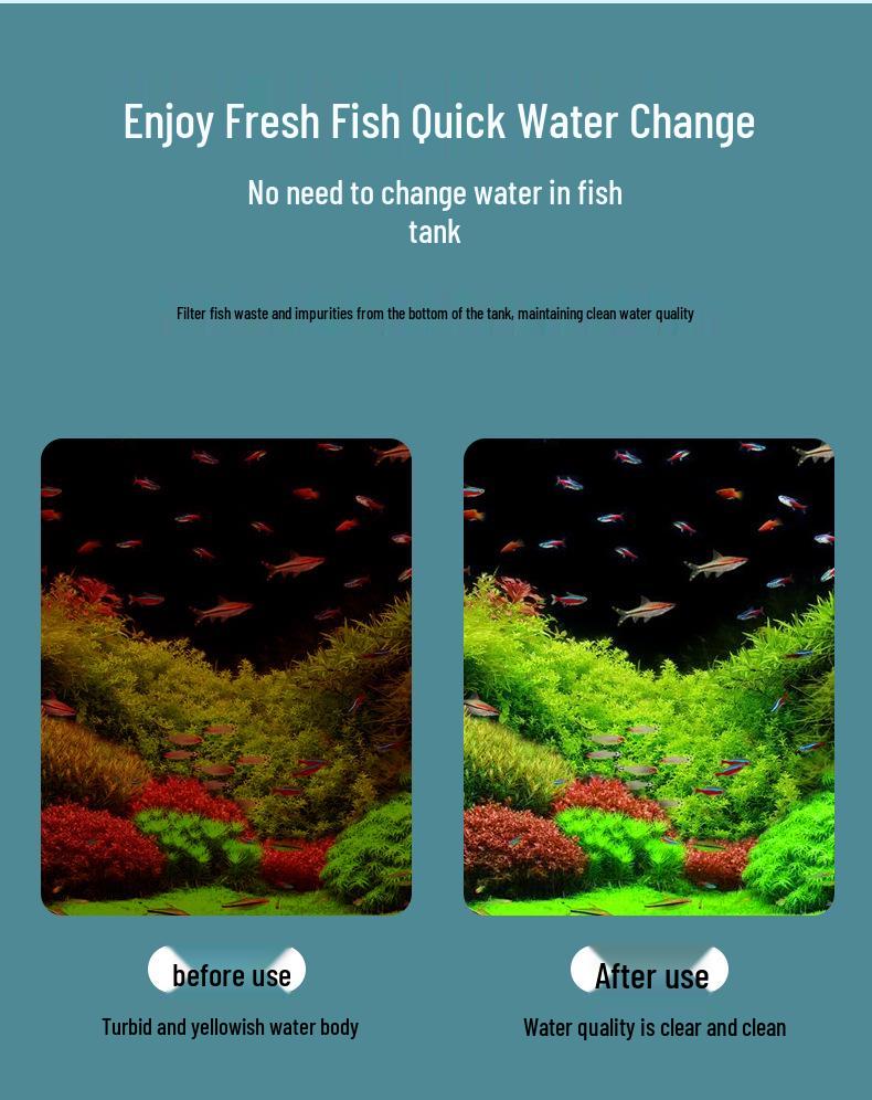 3-in-1 Aquarium Filter & Feces Separator with Built-in Circulating Water Pump