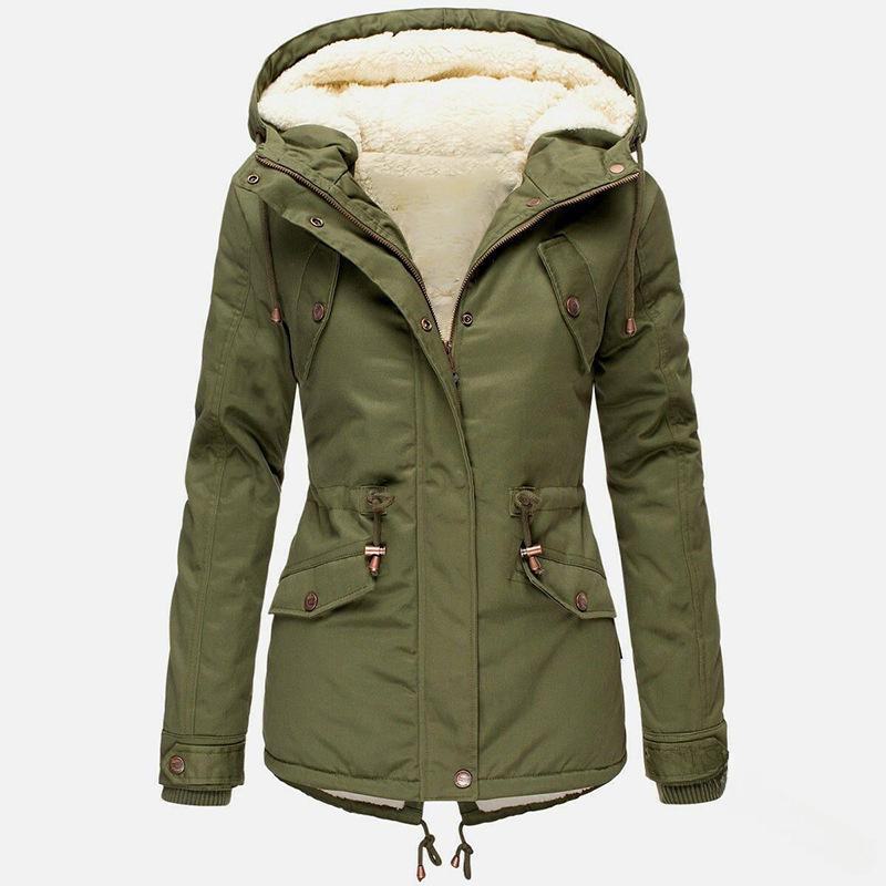 Winter Hot Sale: Women's Hooded Slimming Plus Velvet Thick Cotton Coat
