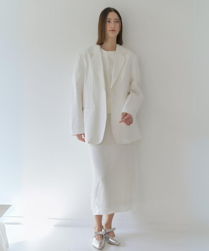 Okuka Sequin Layered Skirt - White
