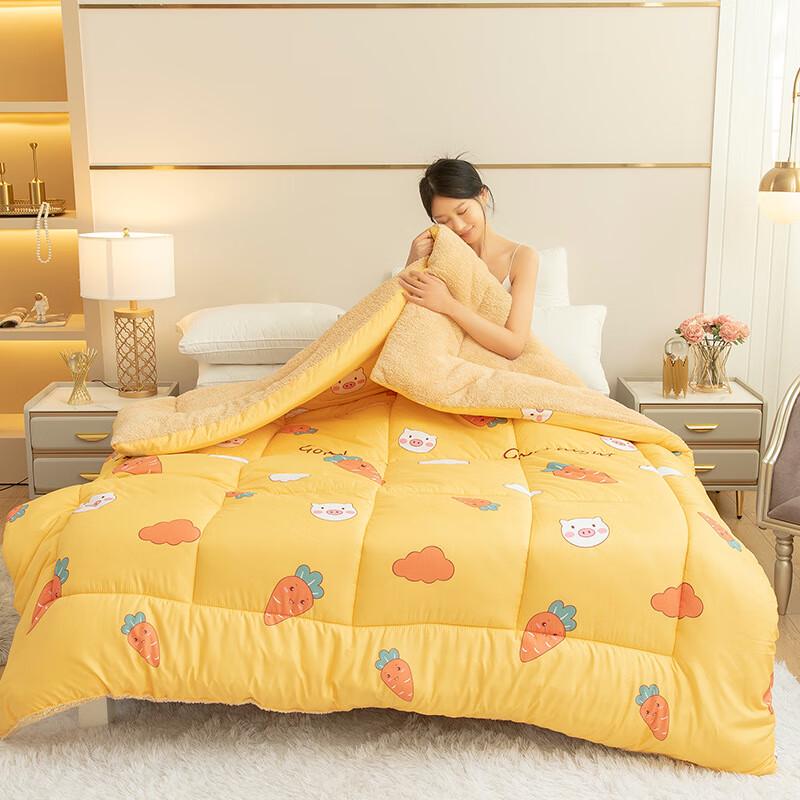 Yuanzhiwei Snowflake Milk Lamb Velvet Double-Sided Thick Winter Quilt