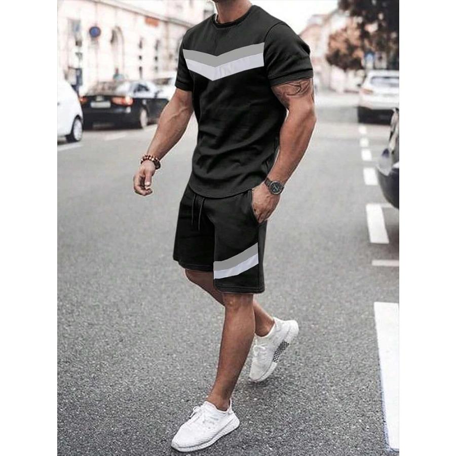 Men's T-shirt And Shorts Set Summer Men's Top Everyday Casual Men's Oversized T-shirt Outdoor Street Fashion Men's Sports Shorts