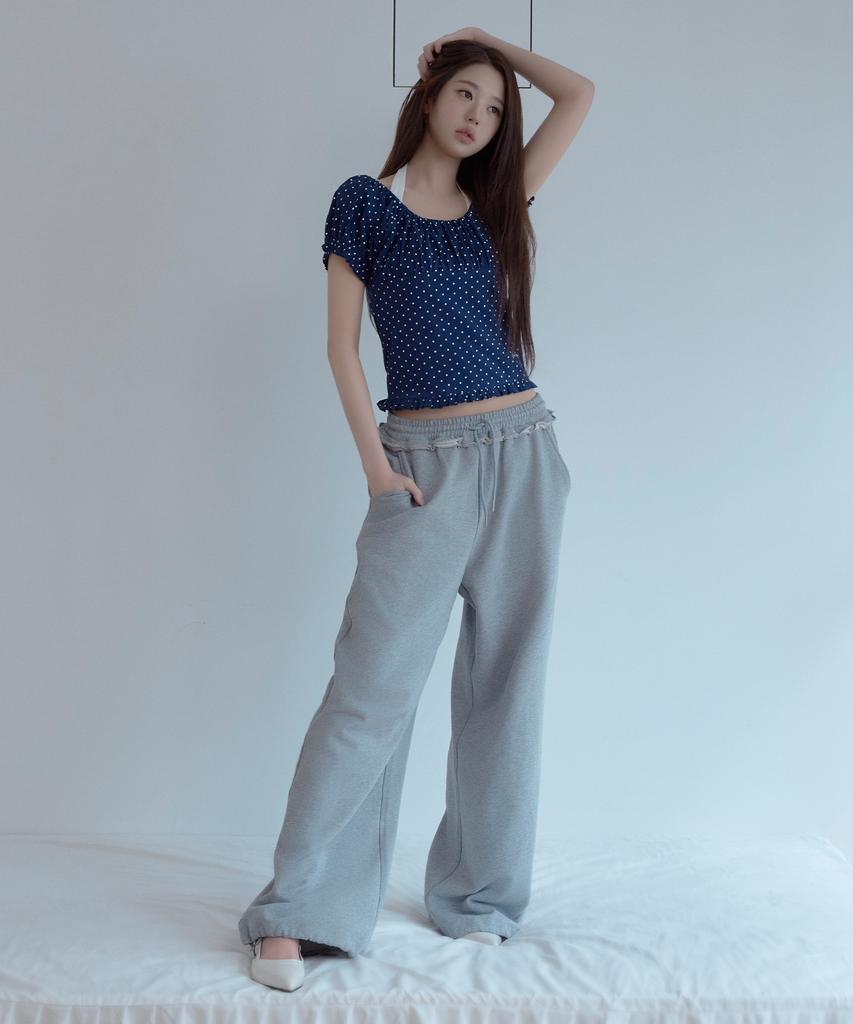 ROLAROLA I Love Rola Patchwork Sweat Pants Gray