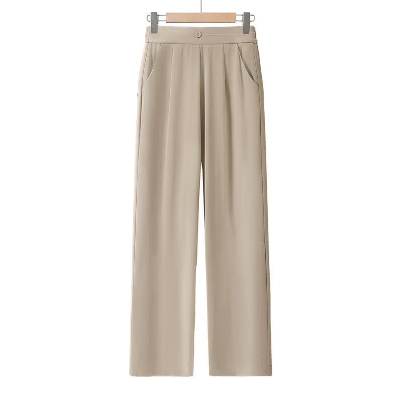QianLian Women s Elastic Waist Straight-Leg Casual Pants 6XL