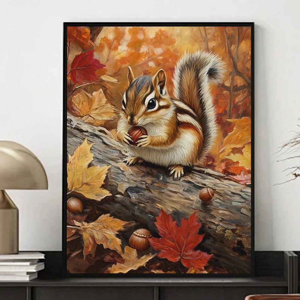 Animal Diamond Painting Painting Kit, 5D Squirrel Gemstone Diamond Embroidery Craft DIY Artwork Decoration Home Wall Mural