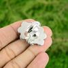 Gift For Her 925 Silver Natural Chrysoprase Solitaire Flower Adjustable Ring