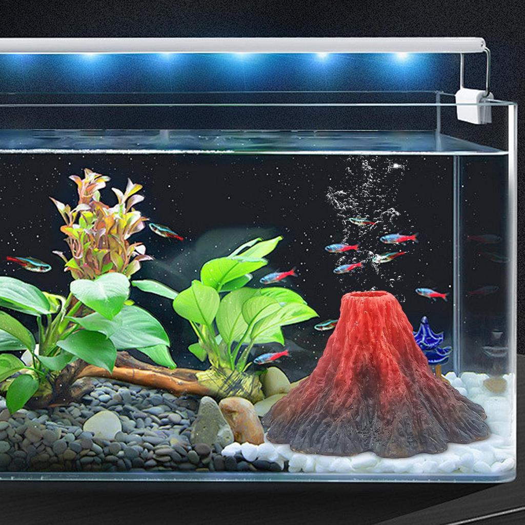 Aquarium Volcano Decor Realistic Resin Ornament 3D Mountain Landscape For Fish Tank, Betta Gold fish Shrimp