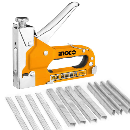 

INGCO Staple Gun, 3-in-1 Hand Stacker with 3,000 Replacement Needles, HSG1407