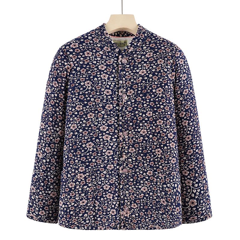 Hřejivý bavlněný kabát s podšívkou ze sametu pro ženy středního a staršího věku: Zimní volná bunda s ochranou pasu z velbloudí vlny