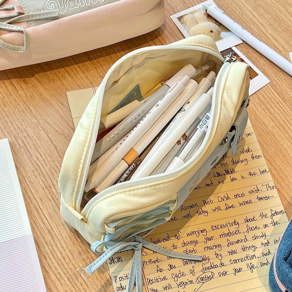 Drawstring Design Stationery Bag Large Capacity Pencil Case INS Stationery Organizer School Office