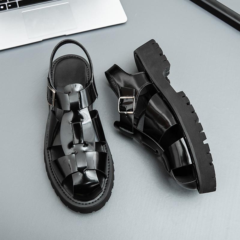 Fashion New Men Beach Sandals for Summer Black Red Thick-soled Anti-slip Lightweight Comfortable Fashionable Brand Sandals Size 38-46