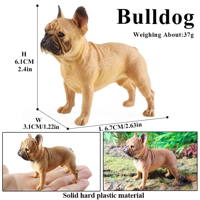Oenux Lovely French Bulldog Animals Cute Puppy Sleep Lazy Dog Action Figures Model Figurine PVC Home Decoration Education Toy
