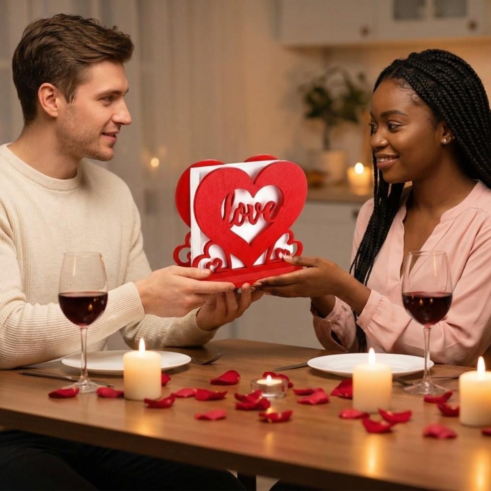 Napkin Box Valentine Day Tissue Box Love Wood Knot Wooden Ornament Love Wood Tissue Box DIY Handmade Heart of Baryada Valentine