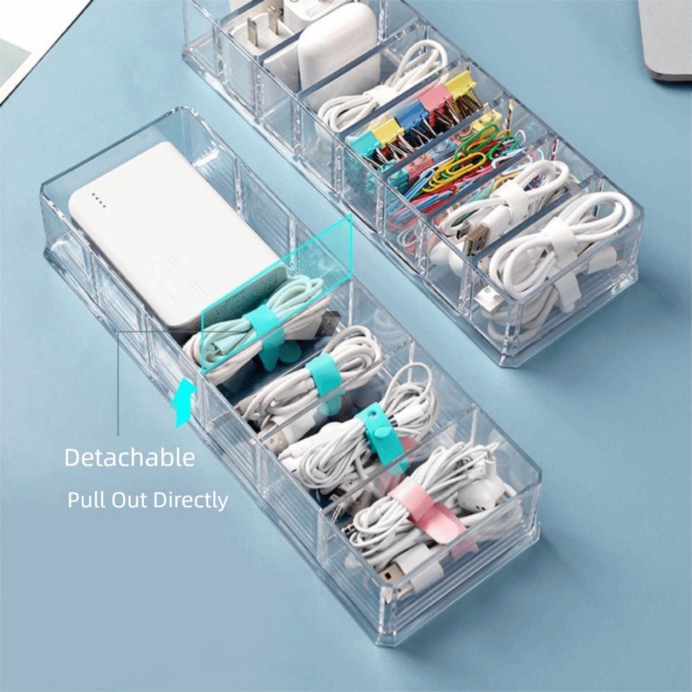 Transparent Makeup Display Stand 6/8-Slot Design Clear Cosmetics Storage Organizer Compartment Compact Storage