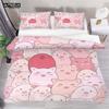 Cartoon Lovely Pig Duvet Cover Set Kawaii Animal Bedding Set King Microfiber Farmhouse Wildlife Theme Comforter Cover Pillowcase
