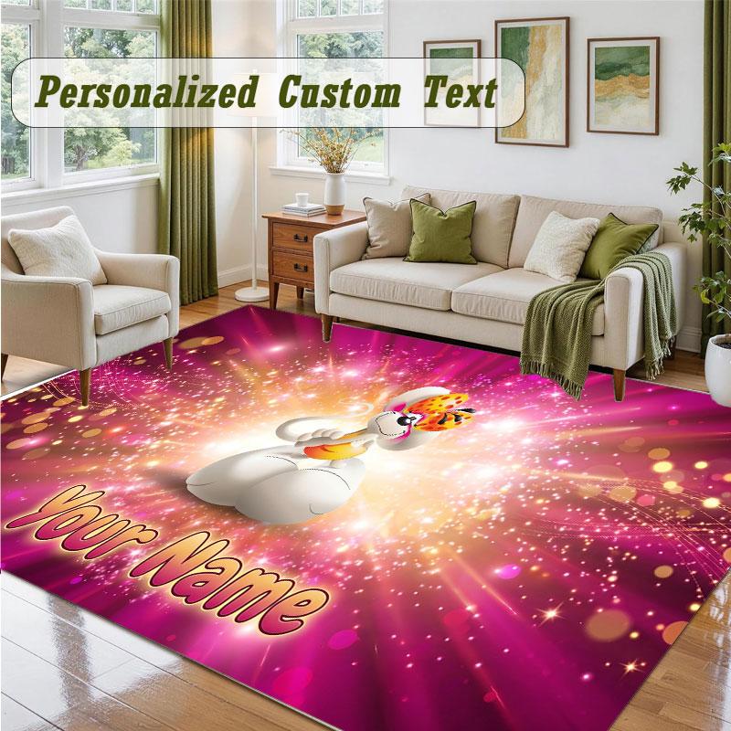 Crystal Velvet Square Rug Custom NameDiddl Pattern Non Slip Home Floor Decor Rug